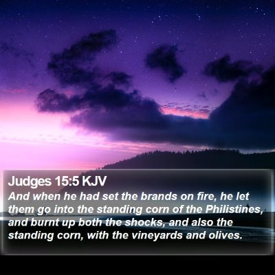 Judges 15:5 KJV Bible Verse Image