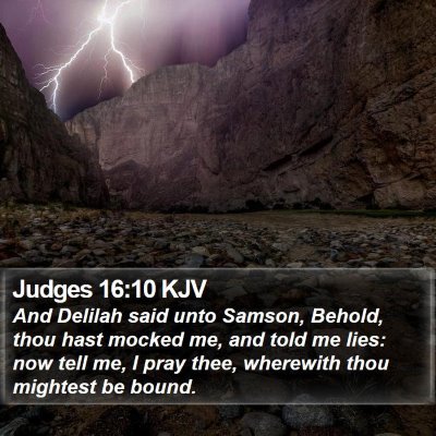 Judges 16:10 KJV Bible Verse Image