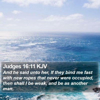 Judges 16:11 KJV Bible Verse Image