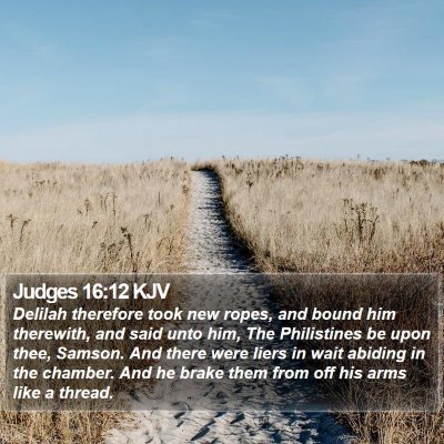 Judges 16:12 KJV Bible Verse Image
