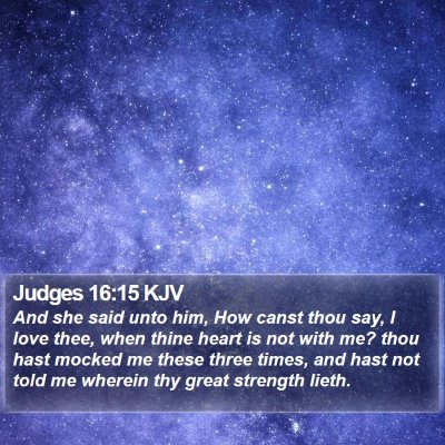 Judges 16:15 KJV Bible Verse Image