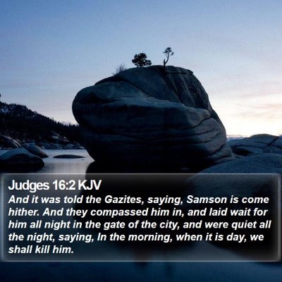 Judges 16:2 KJV Bible Verse Image