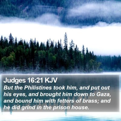 Judges 16:21 KJV Bible Verse Image