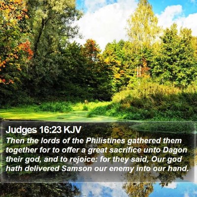 Judges 16:23 KJV Bible Verse Image