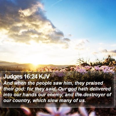 Judges 16:24 KJV Bible Verse Image