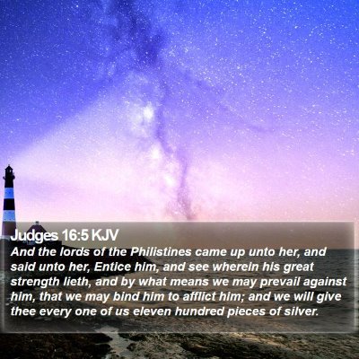 Judges 16:5 KJV Bible Verse Image