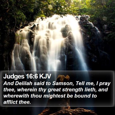 Judges 16:6 KJV Bible Verse Image