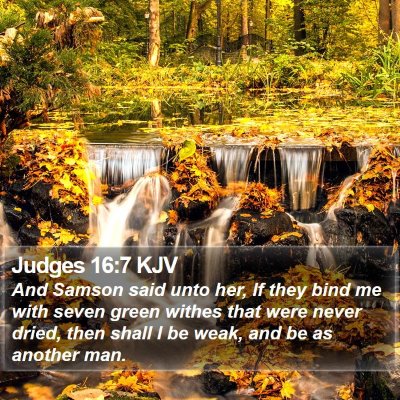 Judges 16:7 KJV Bible Verse Image