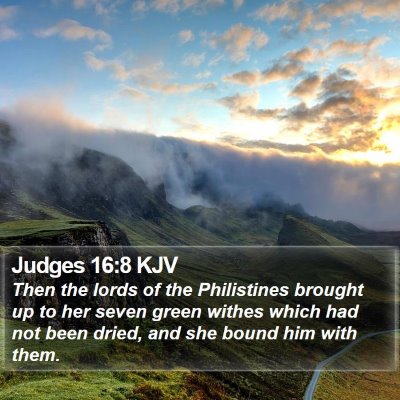 Judges 16:8 KJV Bible Verse Image