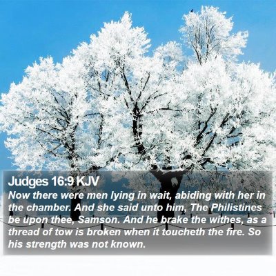 Judges 16:9 KJV Bible Verse Image