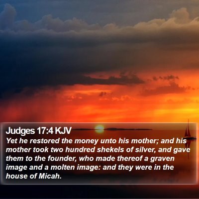 Judges 17:4 KJV Bible Verse Image