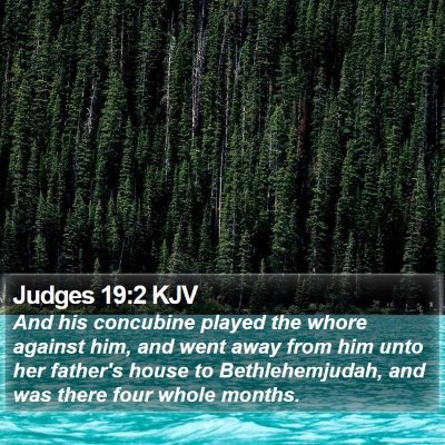 Judges 19:2 KJV Bible Verse Image