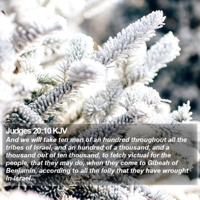 Judges 20:10 KJV Bible Verse Image