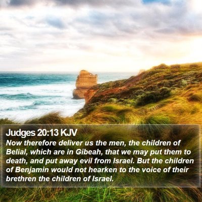 Judges 20:13 KJV Bible Verse Image