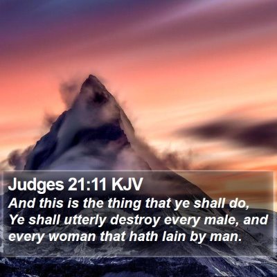 Judges 21:11 KJV Bible Verse Image