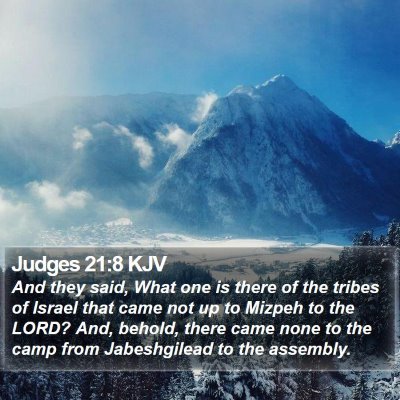 Judges 21:8 KJV Bible Verse Image