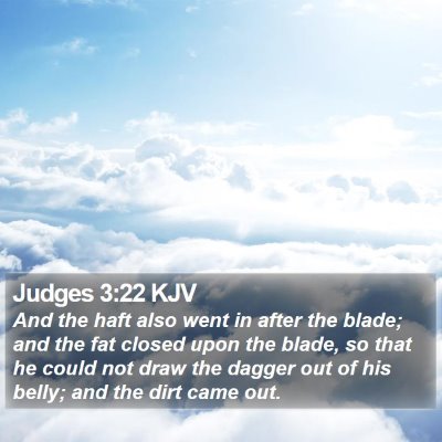 Judges 3:22 KJV Bible Verse Image