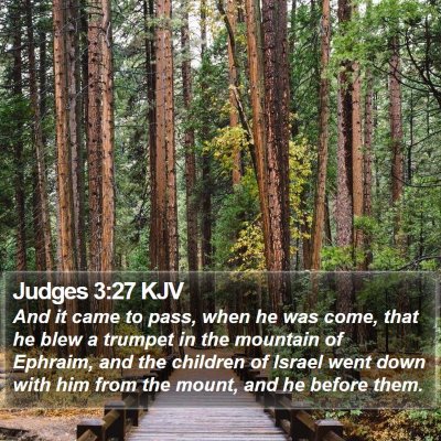 Judges 3:27 KJV Bible Verse Image