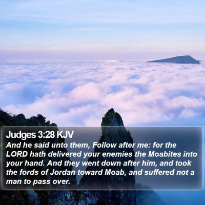 Judges 3:28 KJV Bible Verse Image
