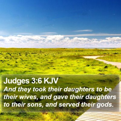 Judges 3:6 KJV Bible Verse Image