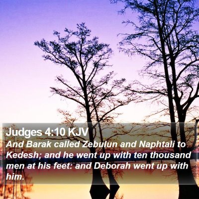 Judges 4:10 KJV Bible Verse Image