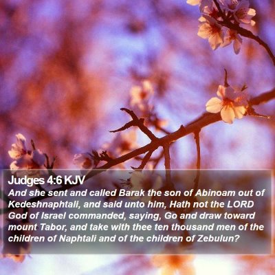Judges 4:6 KJV Bible Verse Image