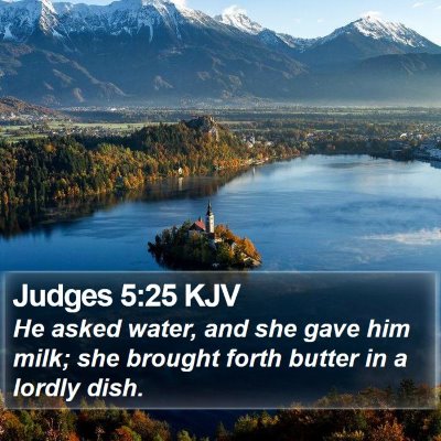 Judges 5:25 KJV Bible Verse Image