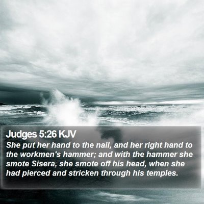 Judges 5:26 KJV Bible Verse Image