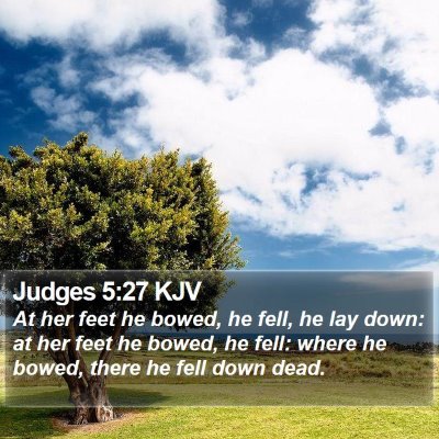 Judges 5:27 KJV Bible Verse Image