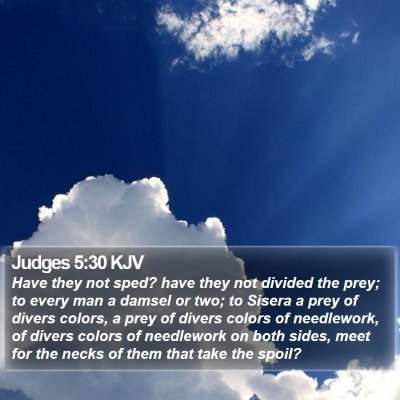 Judges 5:30 KJV Bible Verse Image