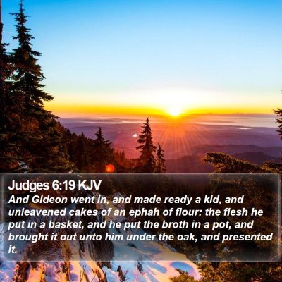 Judges 6:19 KJV Bible Verse Image