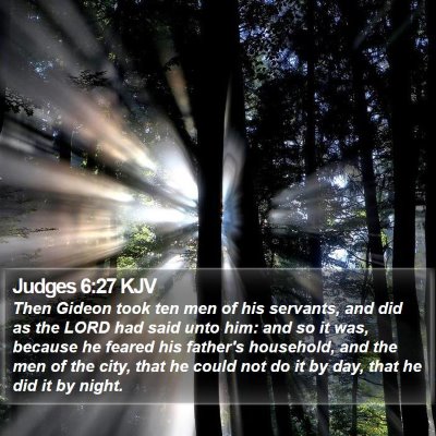 Judges 6:27 KJV Bible Verse Image
