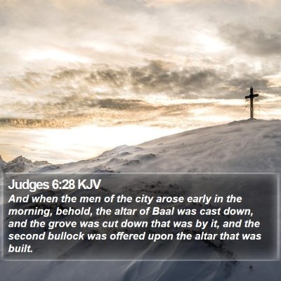 Judges 6:28 KJV Bible Verse Image