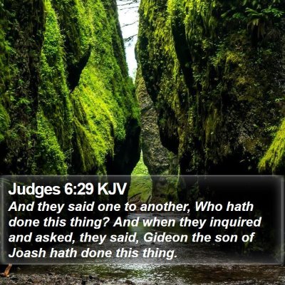 Judges 6:29 KJV Bible Verse Image