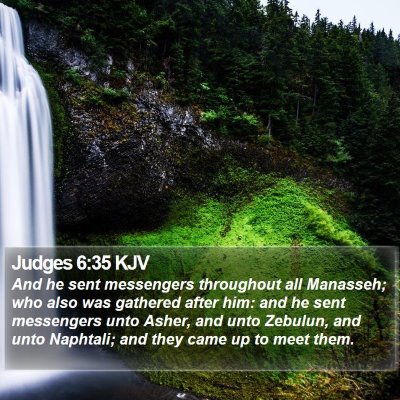 Judges 6:35 KJV Bible Verse Image