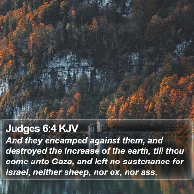 Judges 6:4 KJV Bible Verse Image