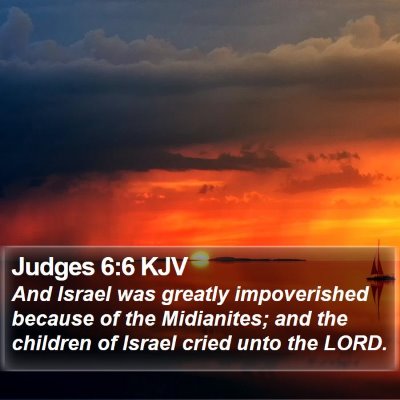 Judges 6:6 KJV Bible Verse Image