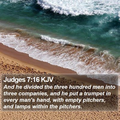 Judges 7:16 KJV Bible Verse Image