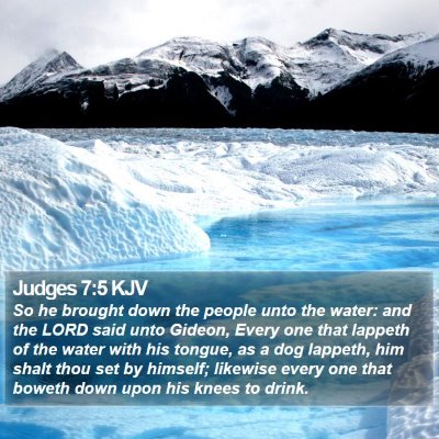 Judges 7:5 KJV Bible Verse Image