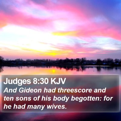 Judges 8:30 KJV Bible Verse Image