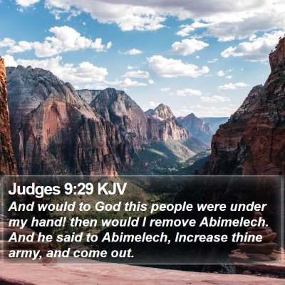 Judges 9:29 KJV Bible Verse Image