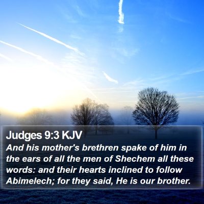 Judges 9:3 KJV Bible Verse Image