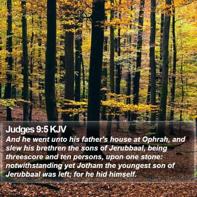Judges 9:5 KJV Bible Verse Image