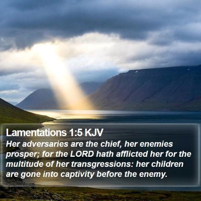 Lamentations 1:5 KJV Bible Verse Image