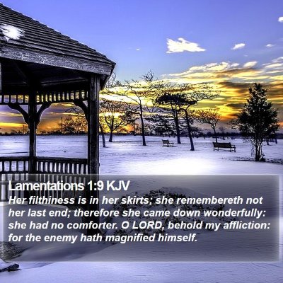 Lamentations 1:9 KJV Bible Verse Image
