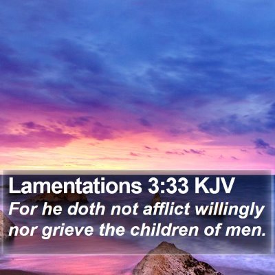 Lamentations 3:33 KJV Bible Verse Image