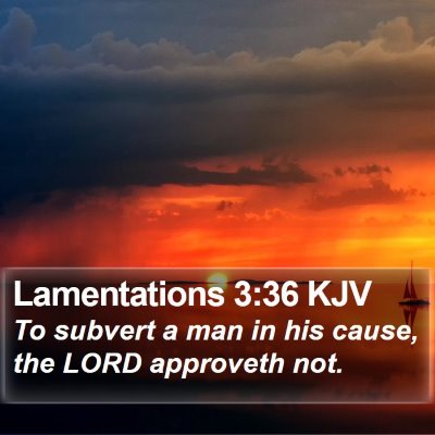 Lamentations 3:36 KJV Bible Verse Image