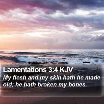 Lamentations 3:4 KJV Bible Verse Image
