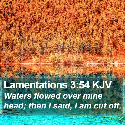 Lamentations 3:54 KJV Bible Verse Image