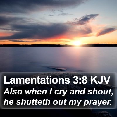 Lamentations 3:8 KJV Bible Verse Image
